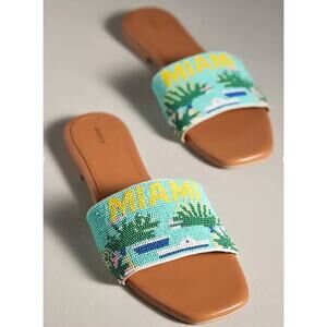 Maeve The Fiona Beaded Slide Sandals - Miami | Size 38